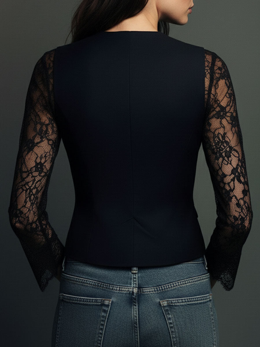 Noemi | Jacket with Semi-Transparent Sleeves