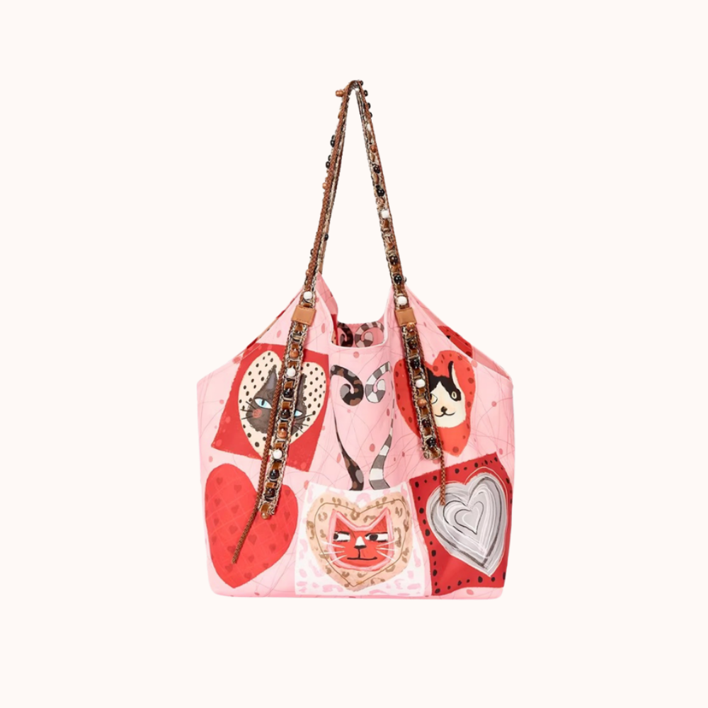 Colette Cat Print Shoulder Bag — Sernelle
