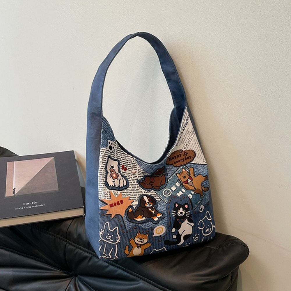 Calla Dog Print Shoulder Bag — Sernelle — view 4