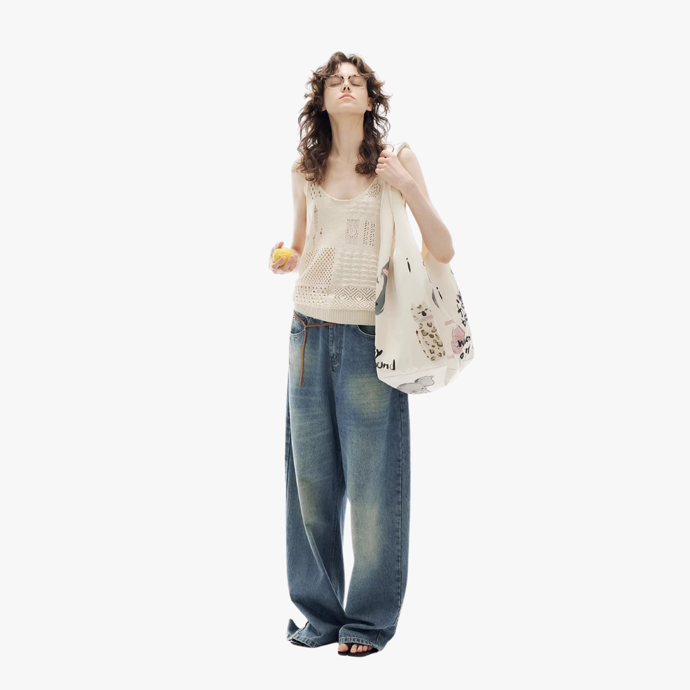 Daphne Cat Print Oversized Shoulder Bag — Sernelle — view 10