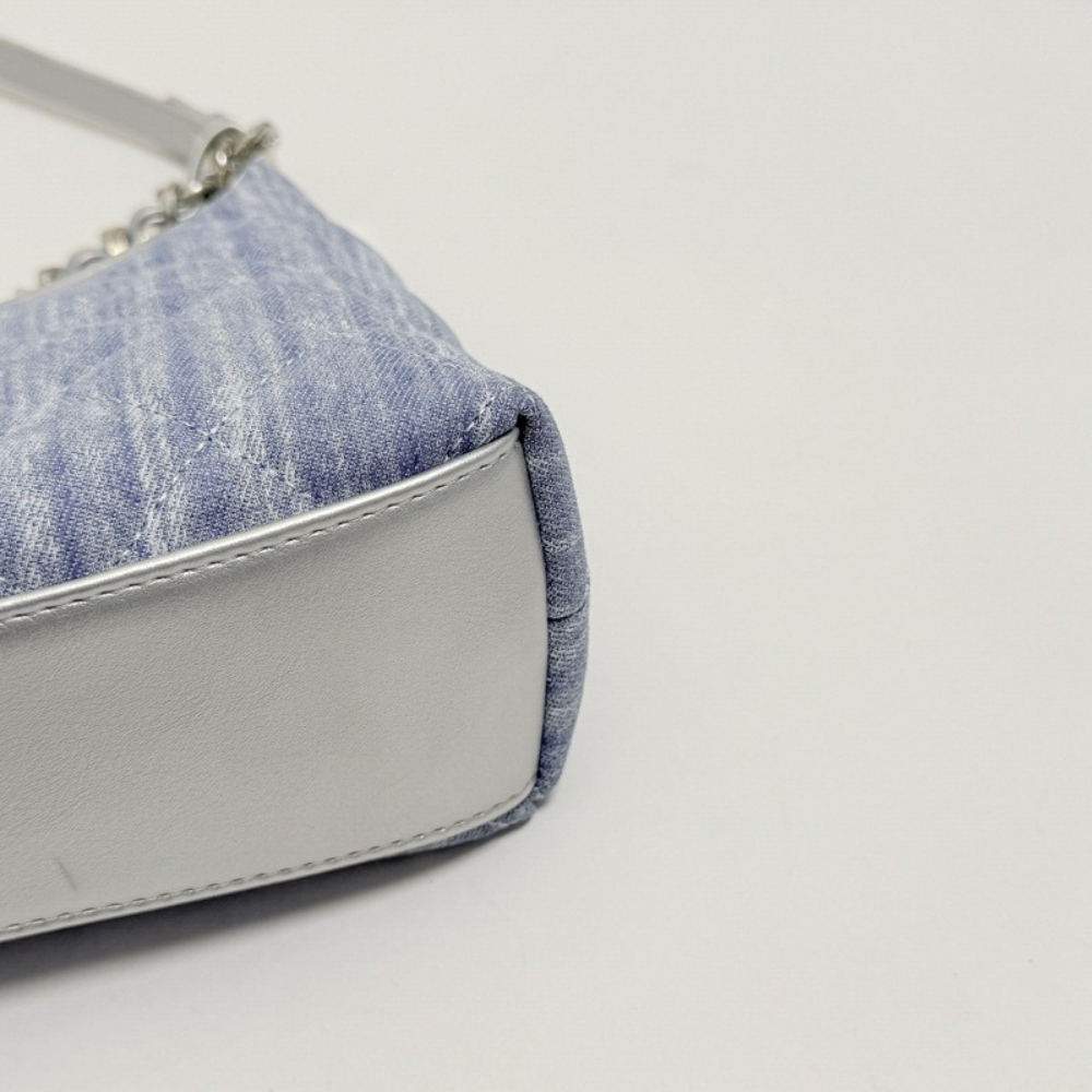 Fern Quilted Denim-Look Shoulder Bag — Sernelle — view 10