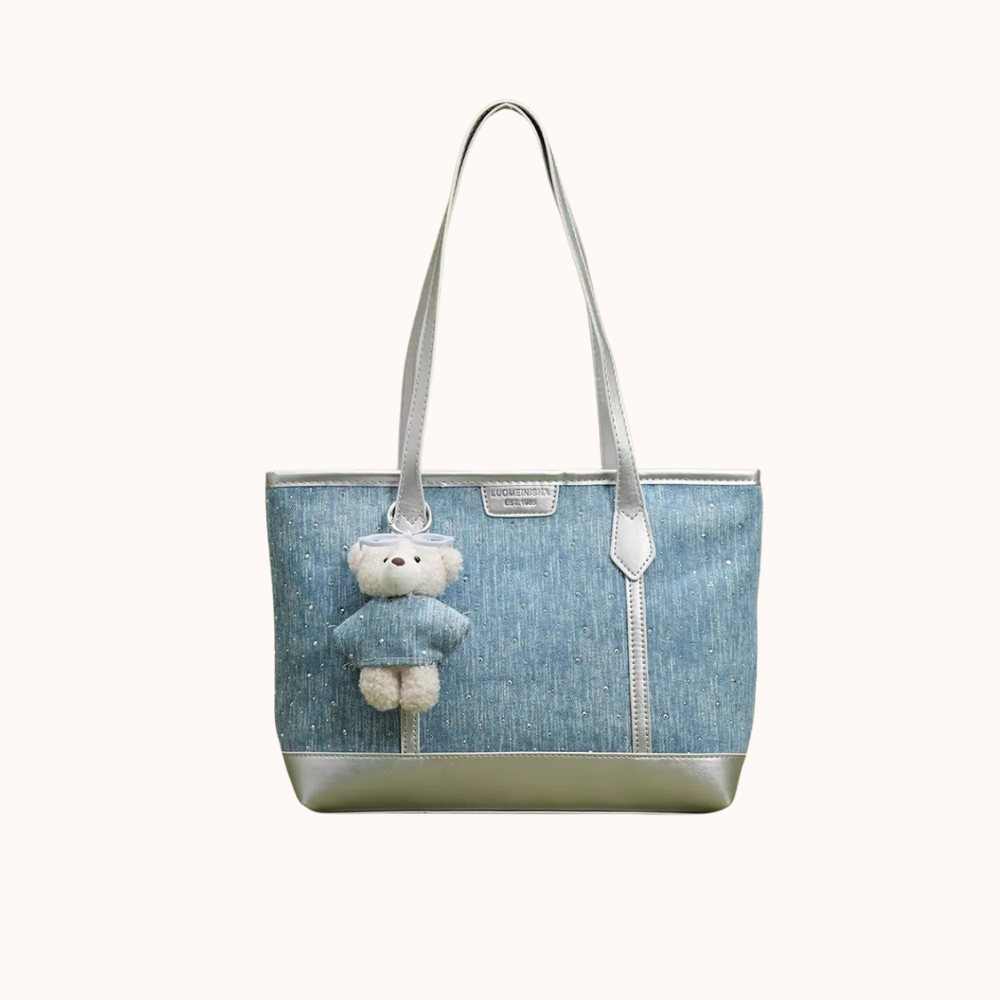 Freya Denim-Look Tote Bag — Sernelle