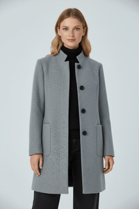 Heather – Tailored Stand-Collar Overcoat