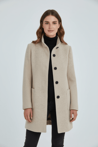 Heather – Tailored Stand-Collar Overcoat