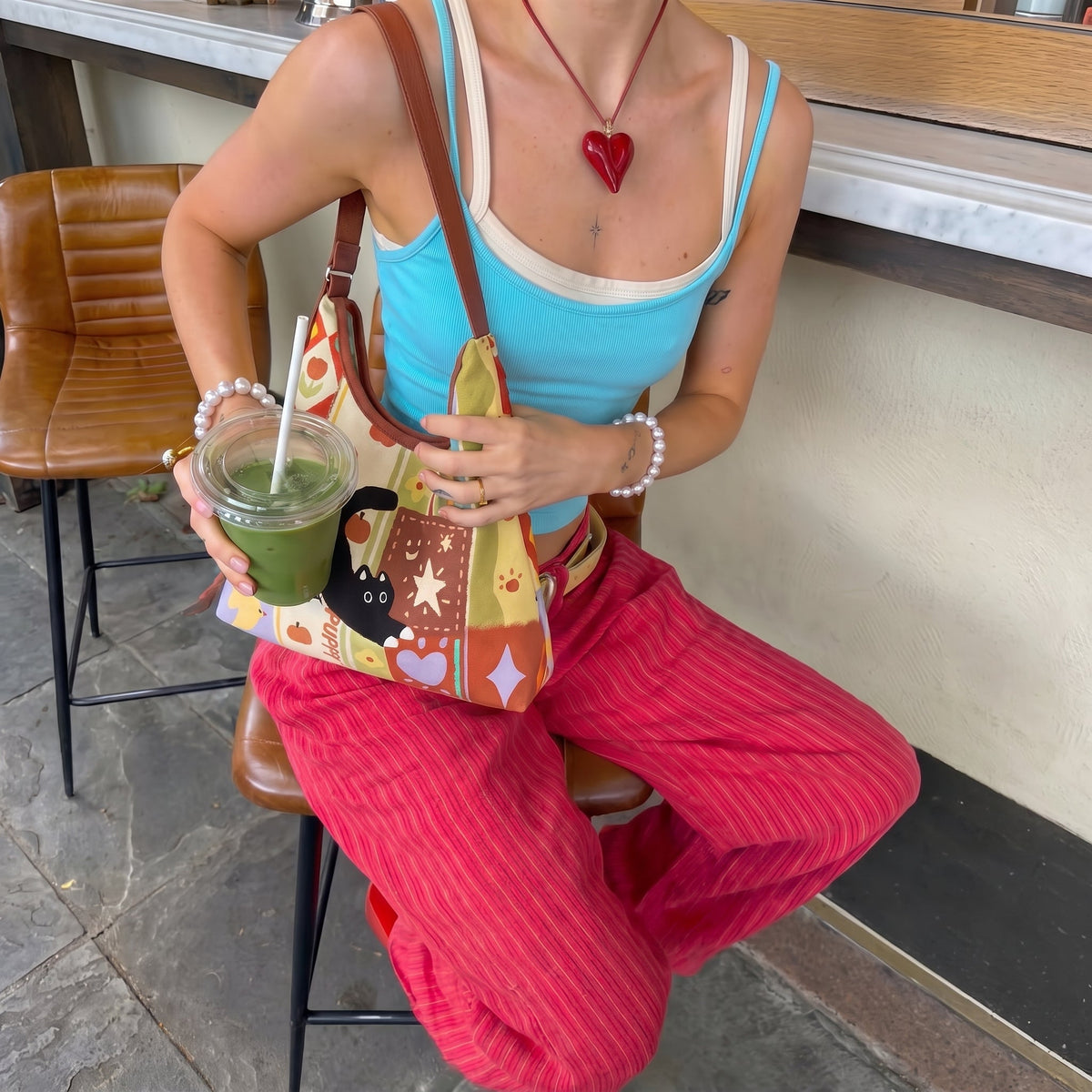 Clarissa Cat Art Shoulder Bag — Sernelle — view 9