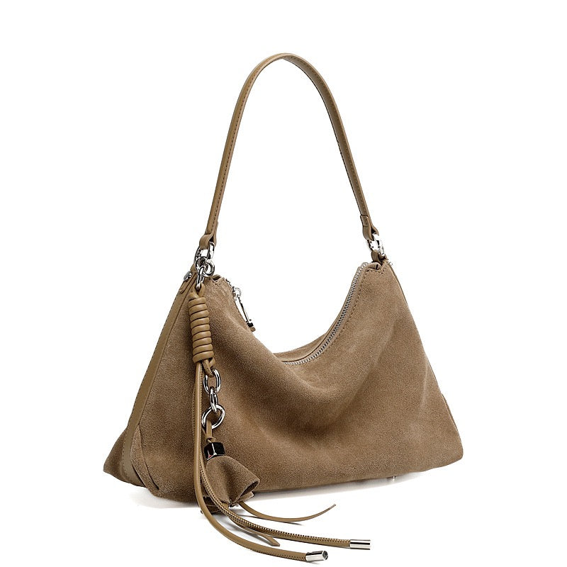 Yara Suede Tassel Hobo Bag