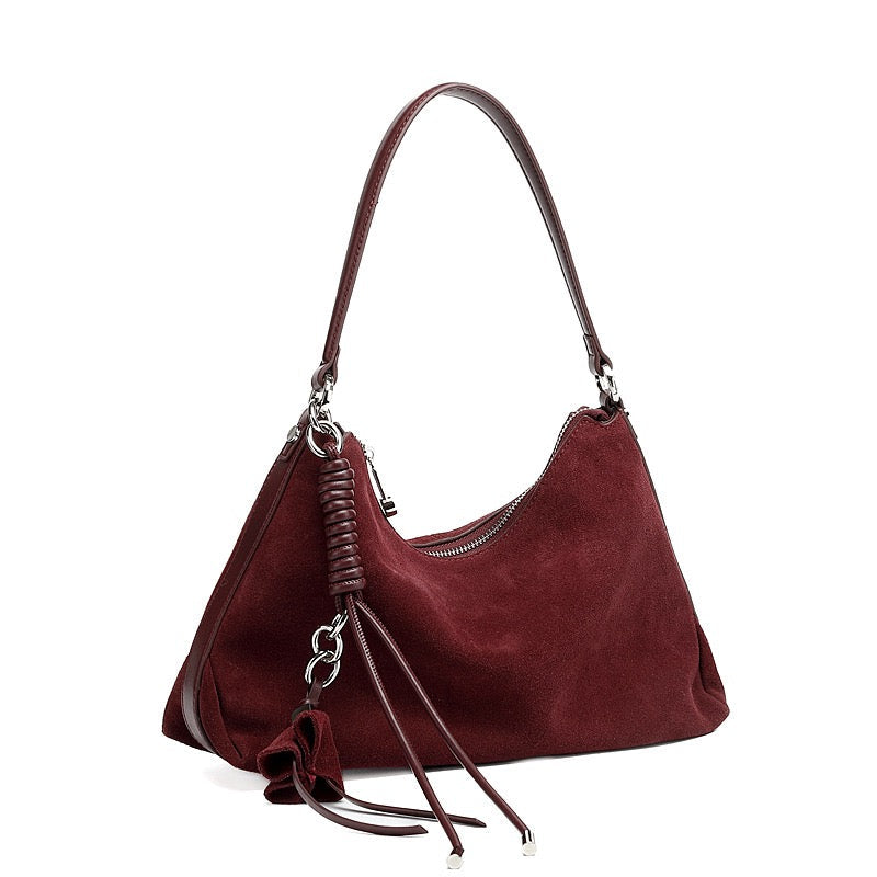 Yara Suede Tassel Hobo Bag