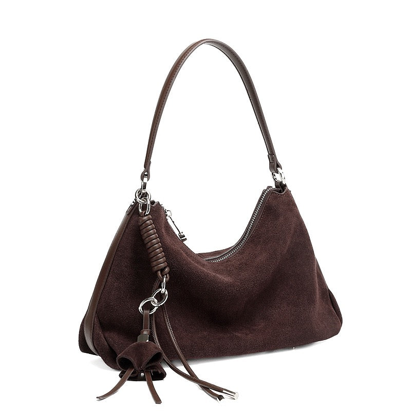 Yara Suede Tassel Hobo Bag