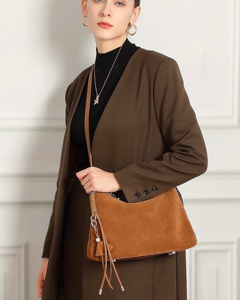 Yara Suede Tassel Hobo Bag
