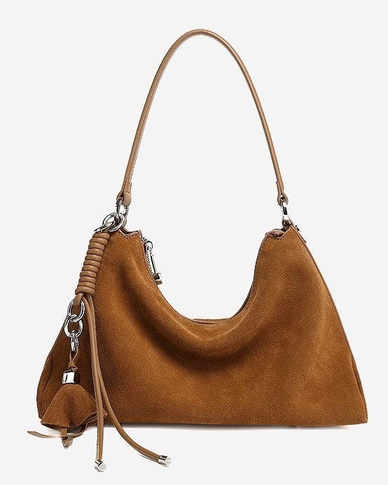 Yara Suede Tassel Hobo Bag