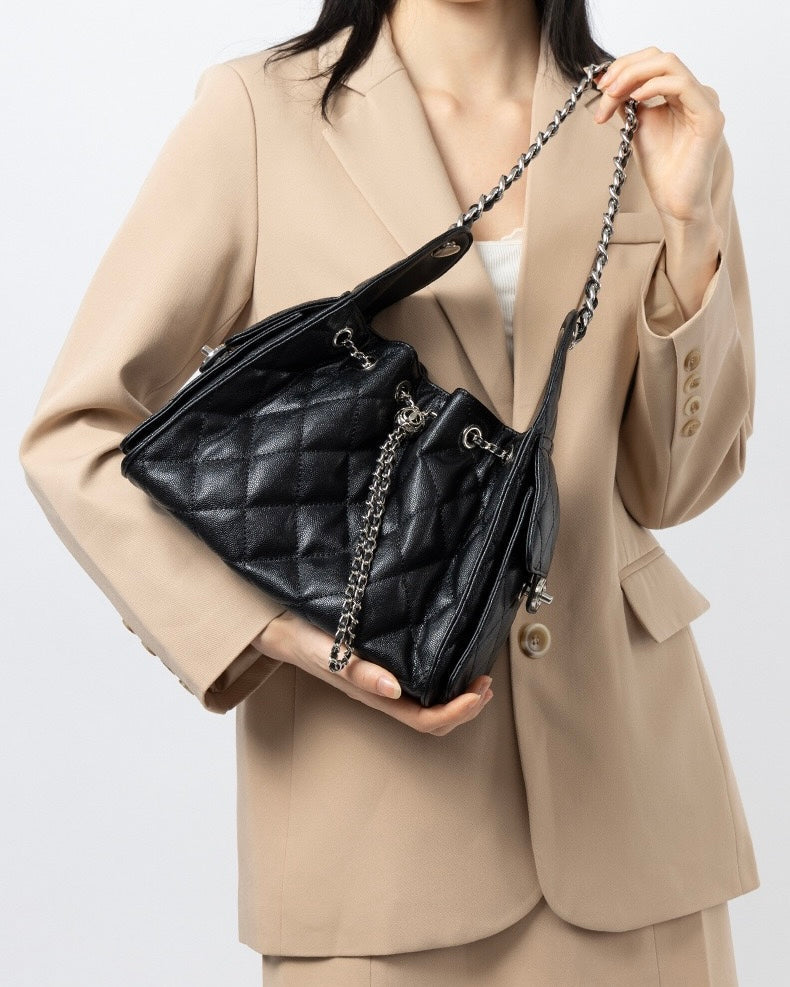 Elodie Large Pebbled Bucket Bag