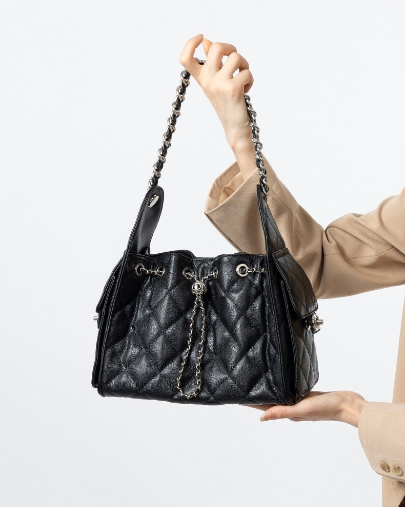 Elodie Large Pebbled Bucket Bag