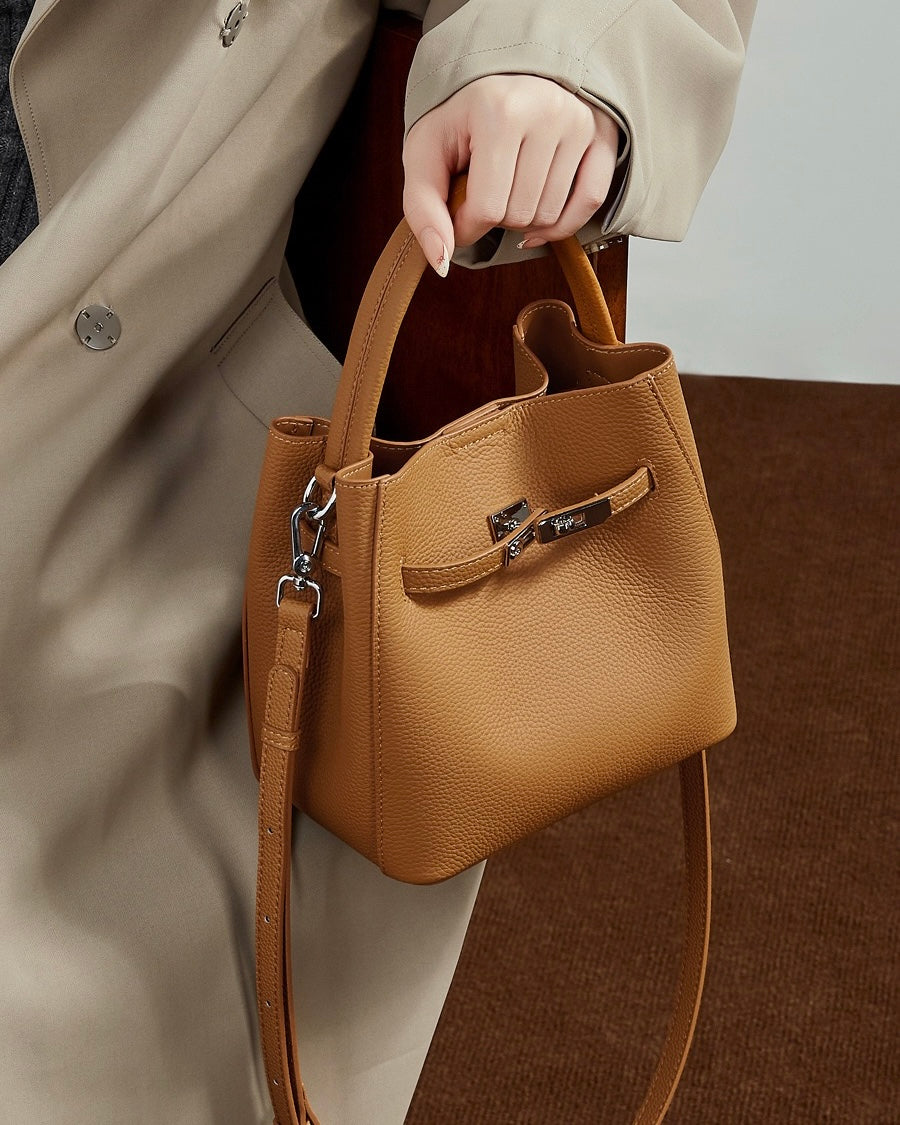 Ida Full-Grain Leather Bucket Bag