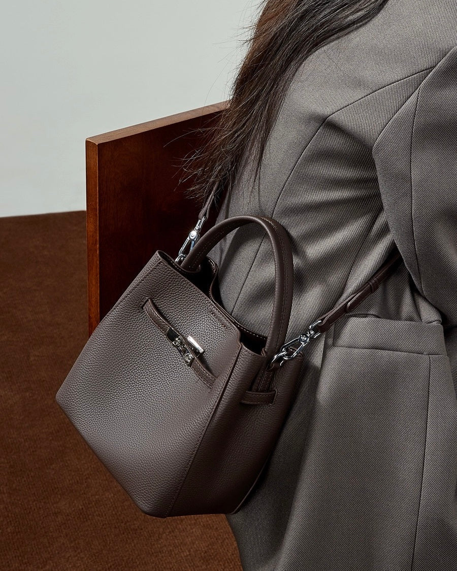 Ida Full-Grain Leather Bucket Bag