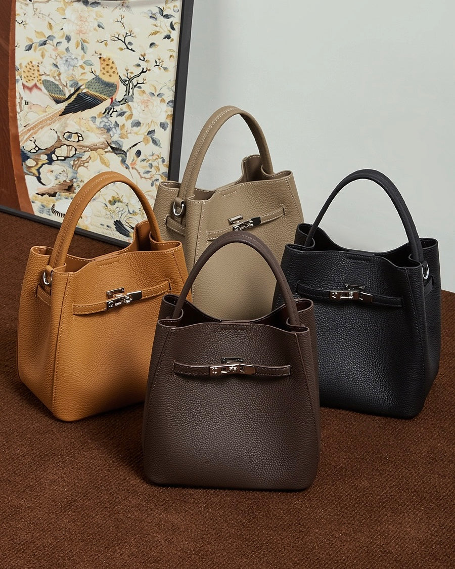 Ida Full-Grain Leather Bucket Bag