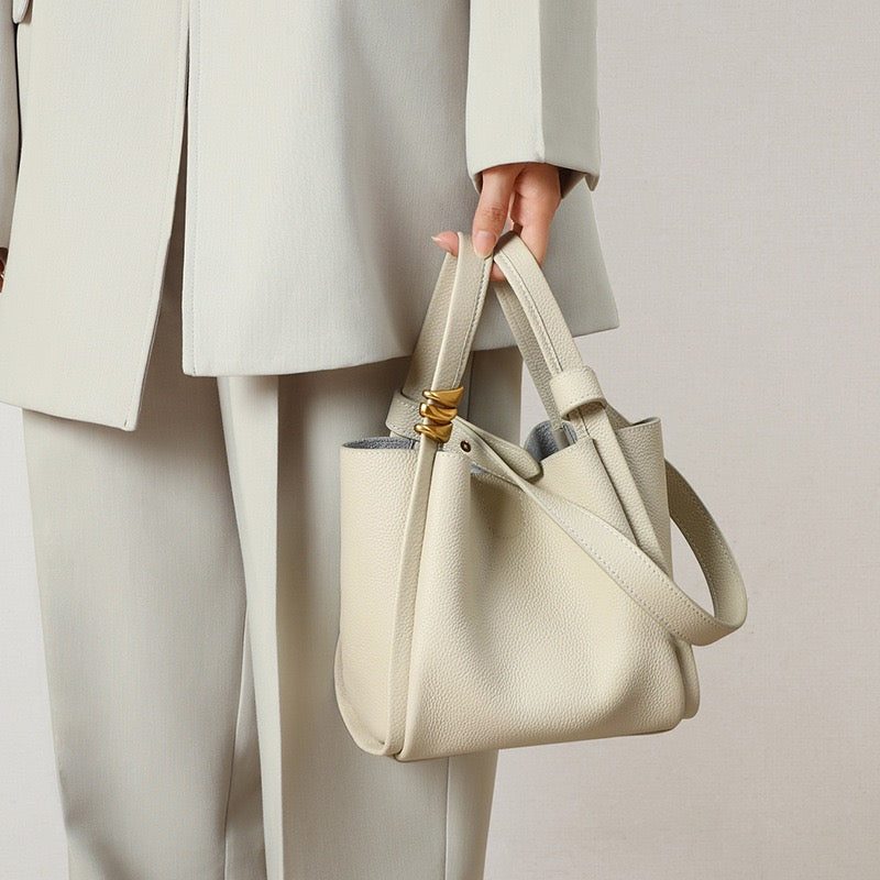 Cleo Leather Picnic Bucket Bag