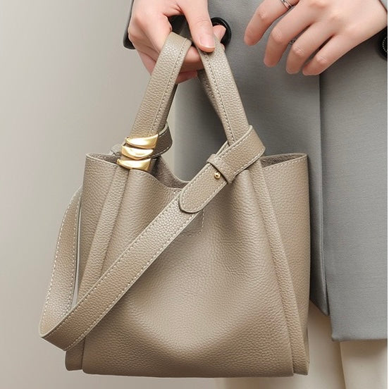 Cleo Leather Picnic Bucket Bag