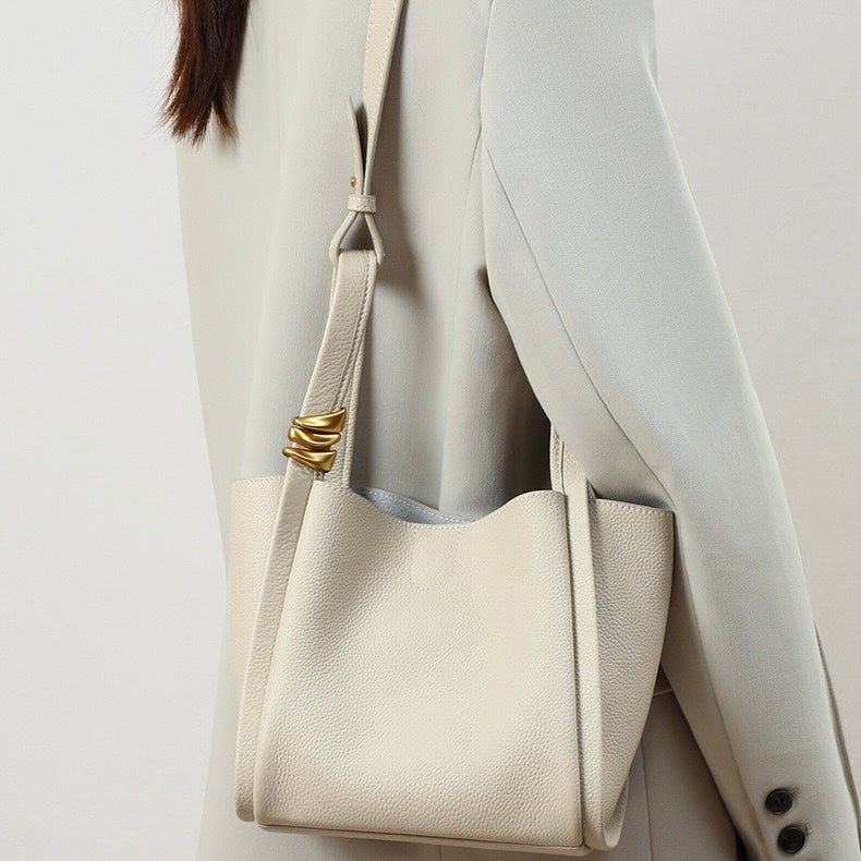 Cleo Leather Picnic Bucket Bag