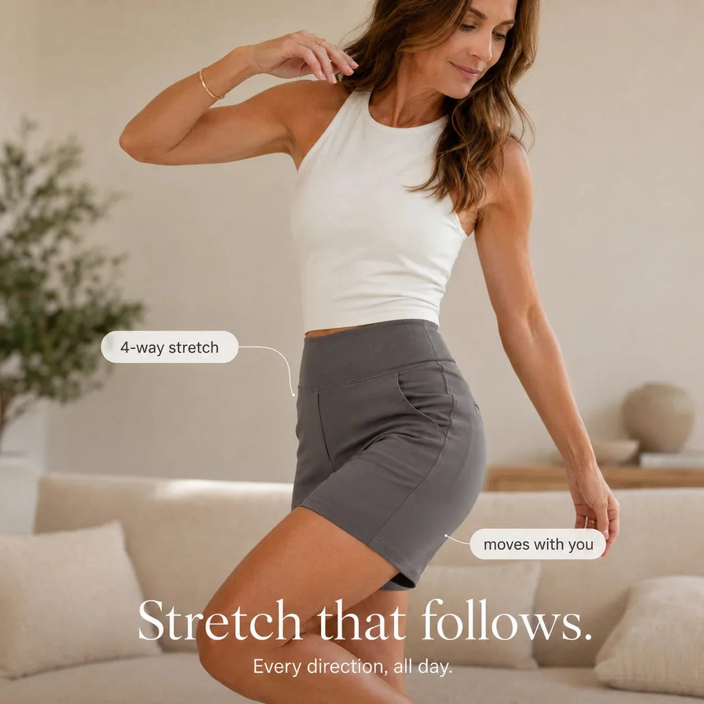 Wren – High-Waisted Tailored Bermuda Shorts with Pockets