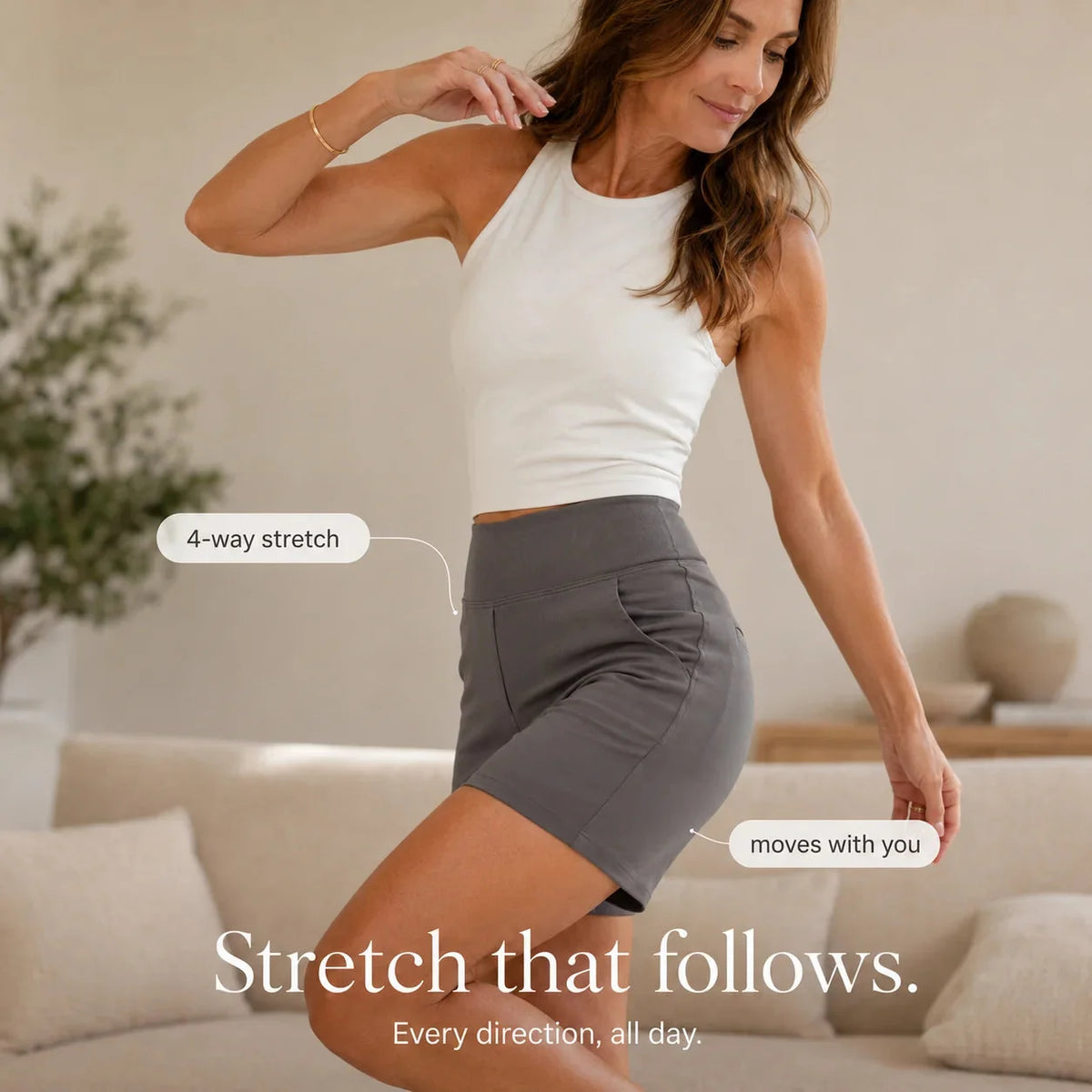 Wren – High-Waisted Tailored Bermuda Shorts with Pockets