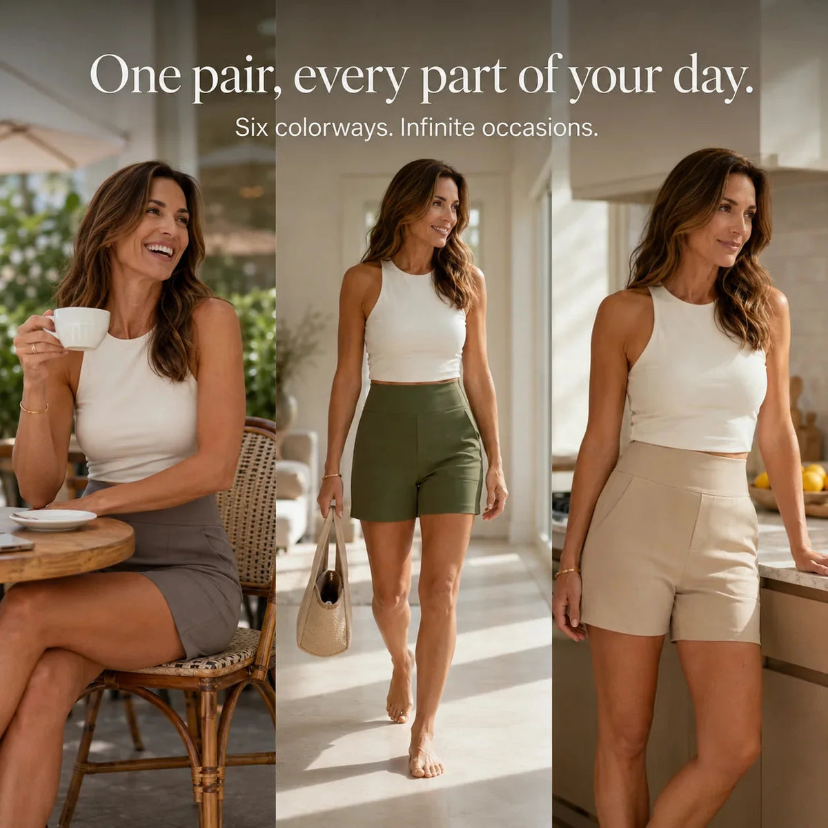 Wren – High-Waisted Tailored Bermuda Shorts with Pockets