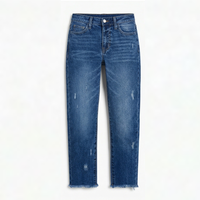 Vivara – Retro Fringed Cropped Straight-Leg Jeans