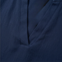 Wovena – Breezy V-Neck Blouse with Curved Hem