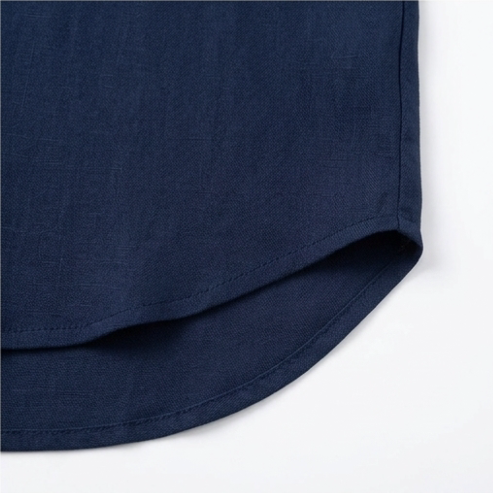 Wovena – Breezy V-Neck Blouse with Curved Hem