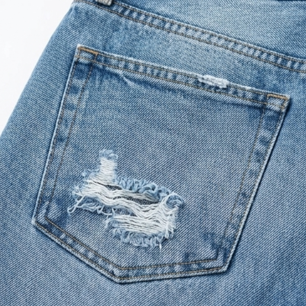 Vivara – Retro Fringed Cropped Straight-Leg Jeans
