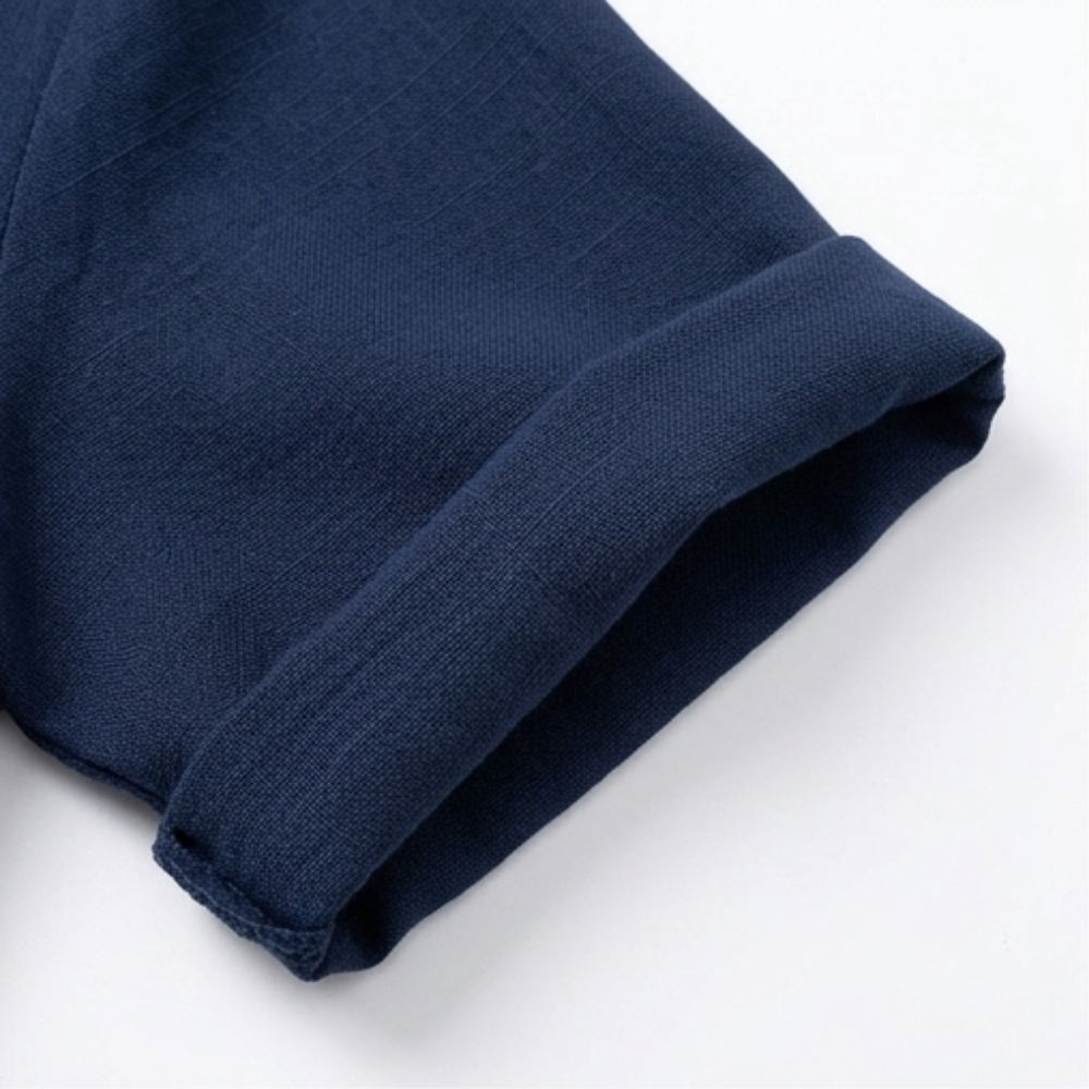 Wovena – Breezy V-Neck Blouse with Curved Hem