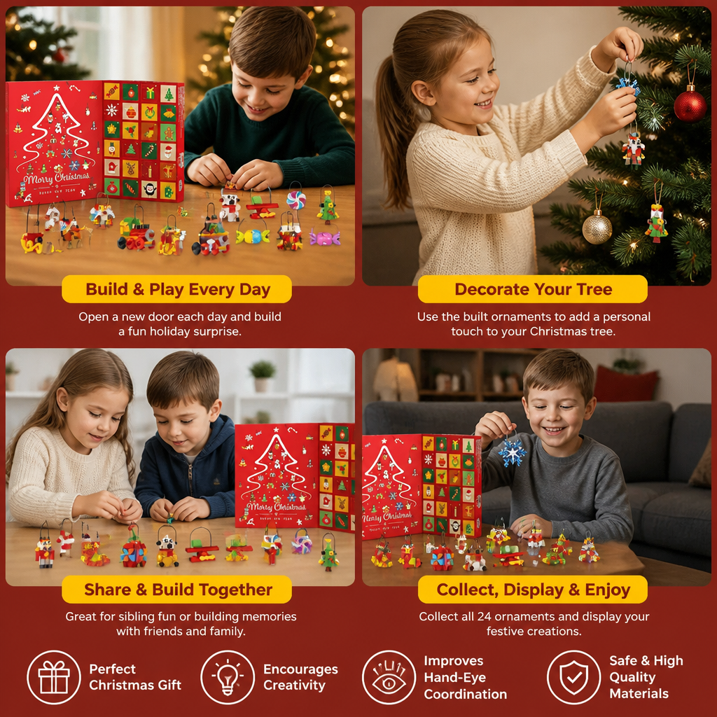 Build, decorate the tree, share and collect all 24 Christmas ornaments