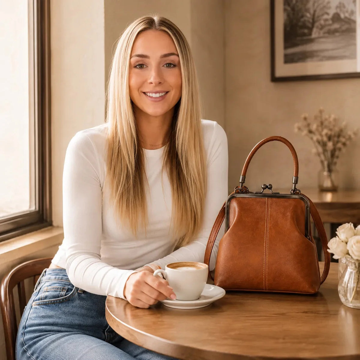 Marenza – Vintage Kiss-Lock Crossbody Bag