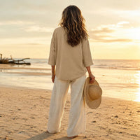 Sereva – Relaxed V-Neck Linen Blouse