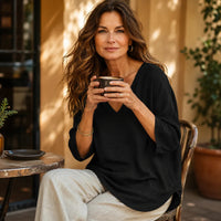 Sereva – Relaxed V-Neck Linen Blouse