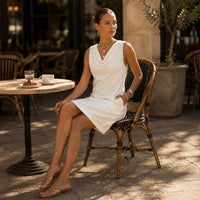 Solenne – Cowl Neck Mini Dress with Pockets
