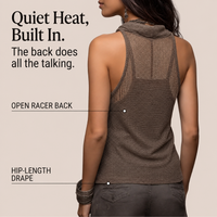 Lunessa – Draped Cowl-Neck Knit Halter Top