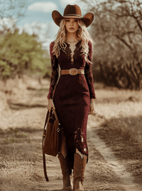 Ingrid – Lace Long-Sleeve Midi Dress