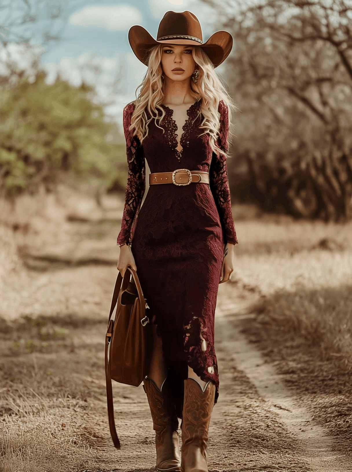 Ingrid – Lace Long-Sleeve Midi Dress