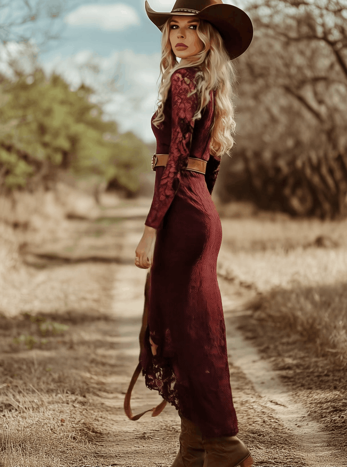 Ingrid – Lace Long-Sleeve Midi Dress