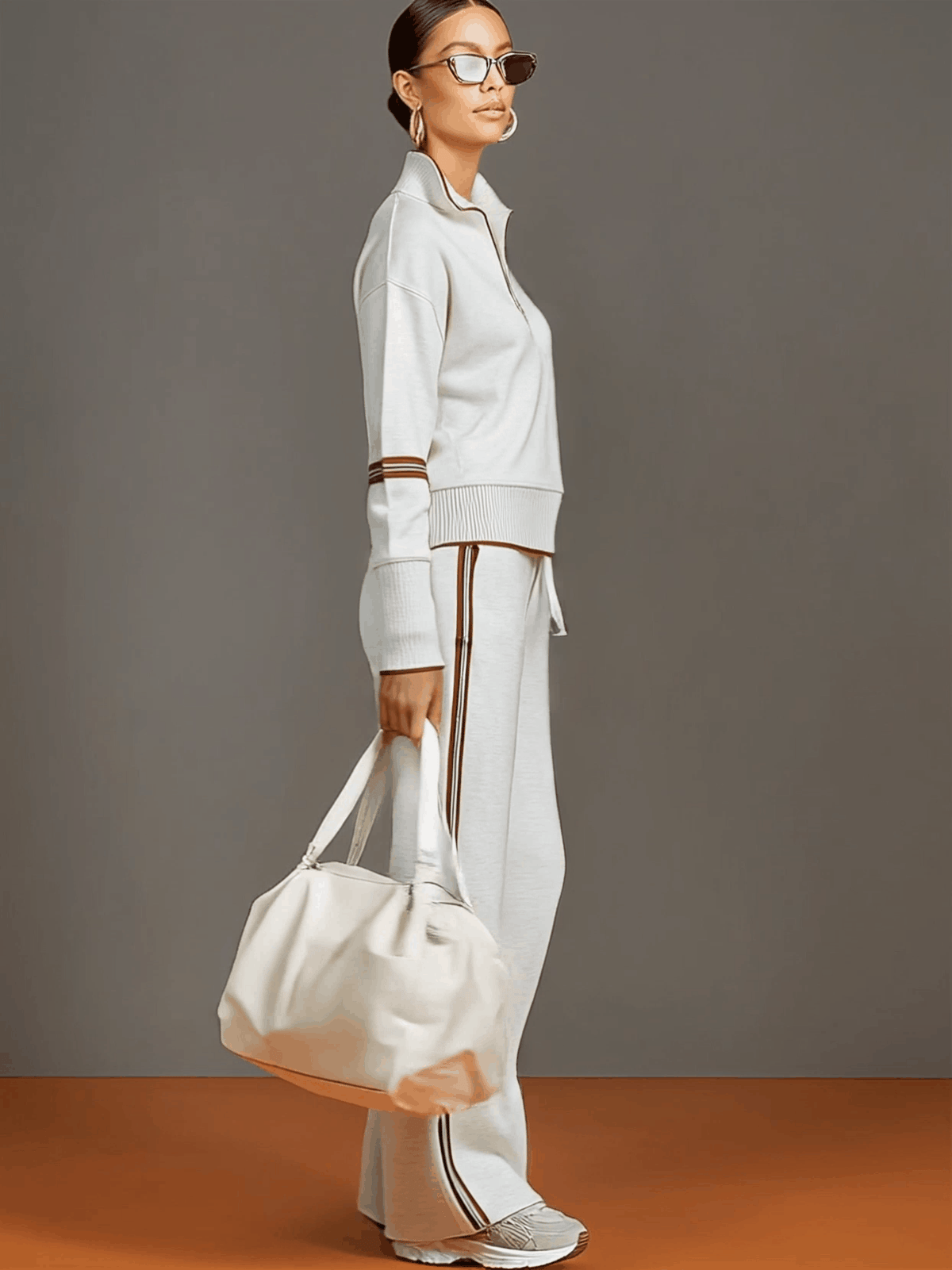 Imogen – Half-Zip Sweatshirt & Wide-Leg Pants Set