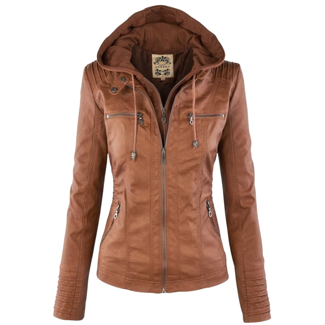 Cassia | Hooded Moto Jacket