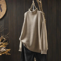 Shirley – Relaxed Mock Neck Knit Sweater