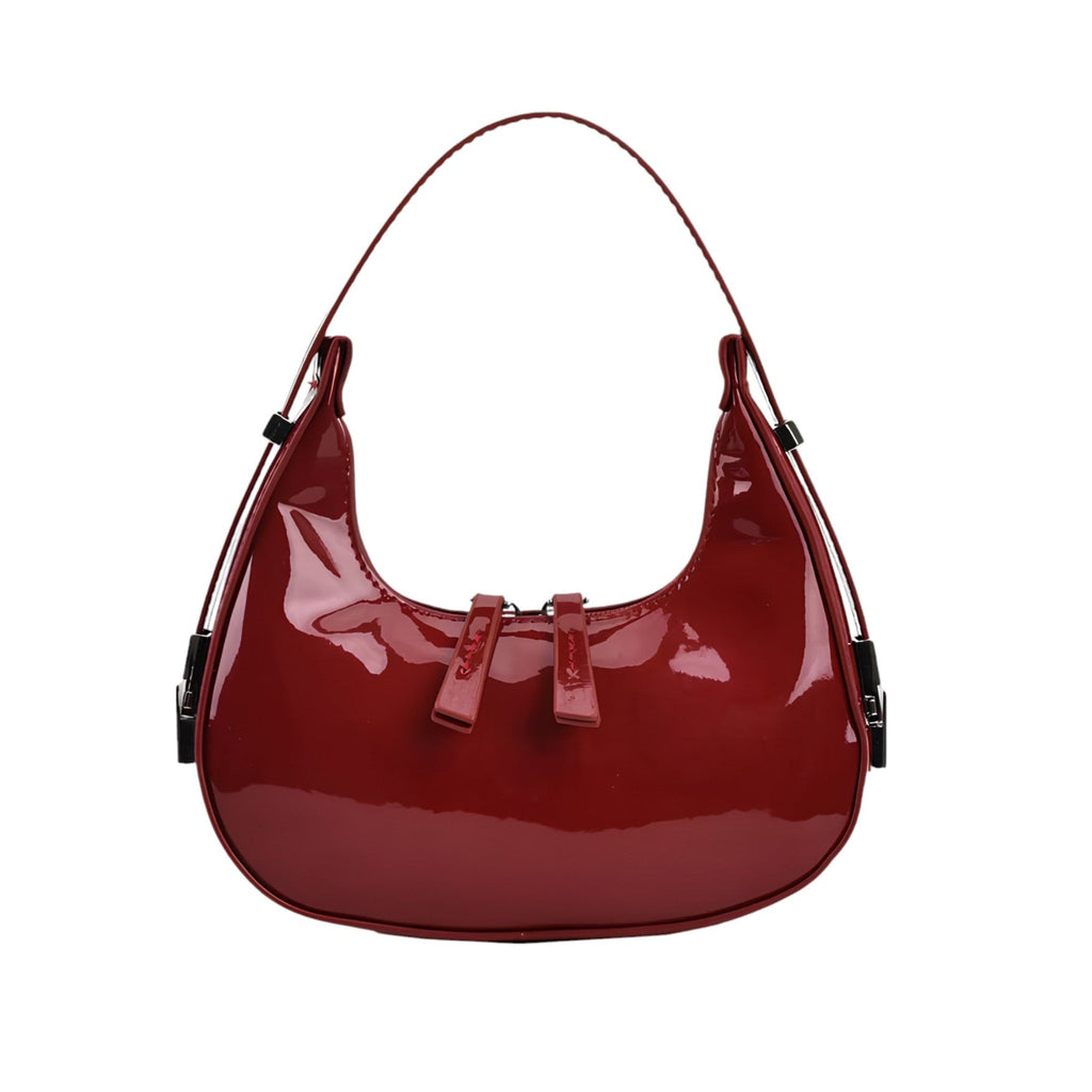 Zelda Glossy Half-Moon Bag