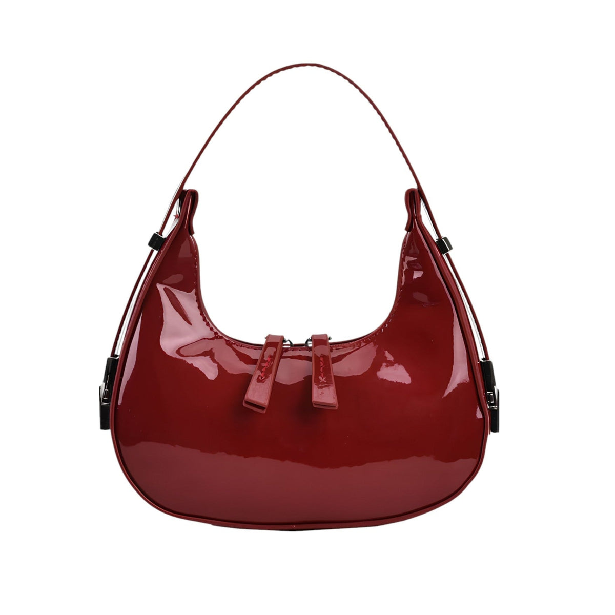 Zelda Glossy Half-Moon Bag