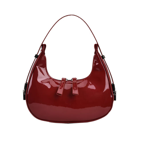 Zelda Glossy Half-Moon Bag