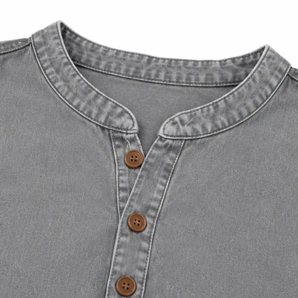 Avelyn – Henley Tunic Top with Side Buttons
