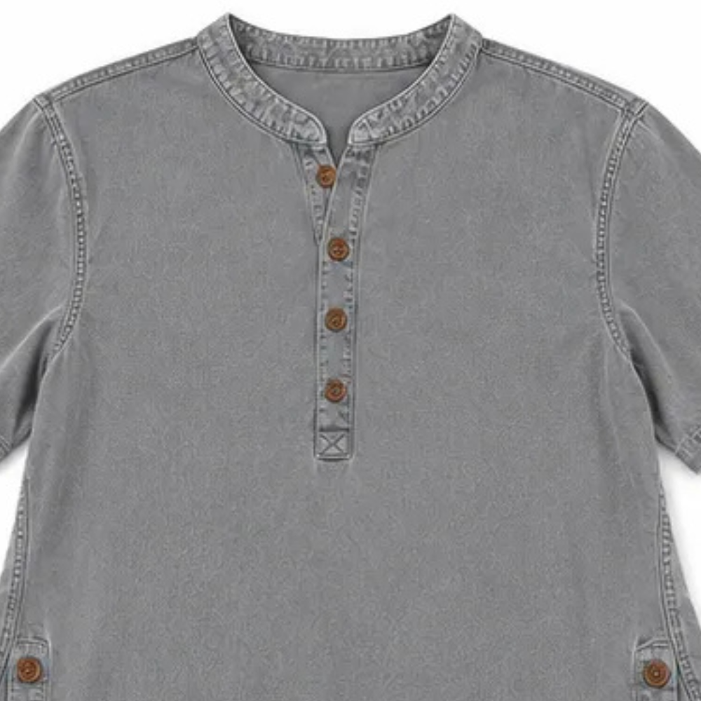 Avelyn – Henley Tunic Top with Side Buttons