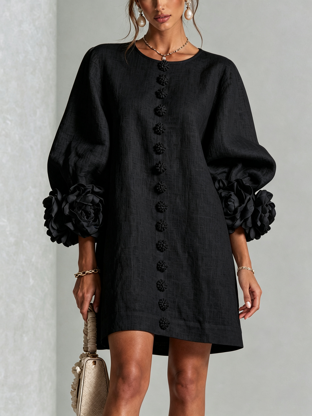 Fiona – Floral Button-Down Mini Dress