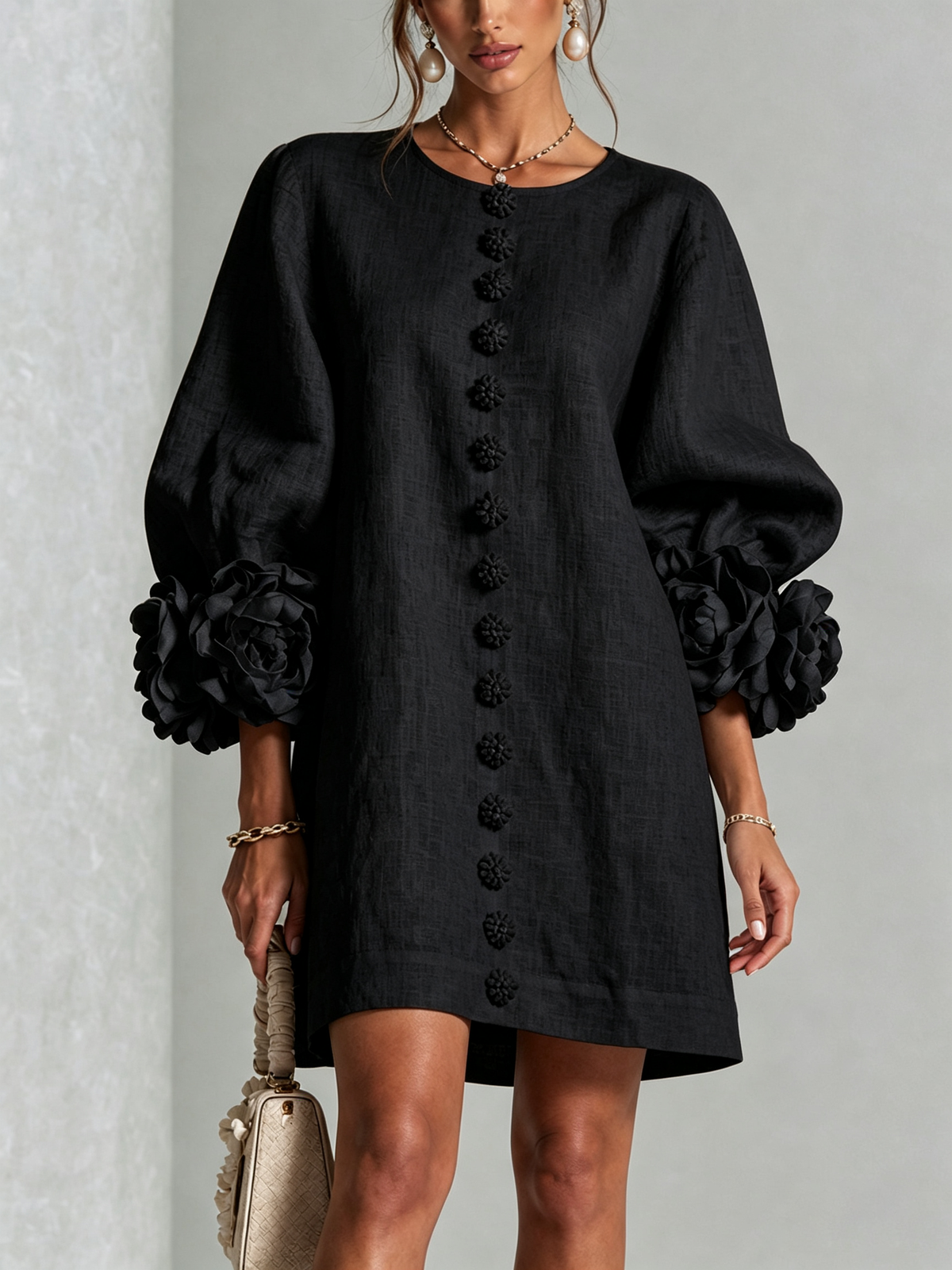 Fiona – Floral Button-Down Mini Dress