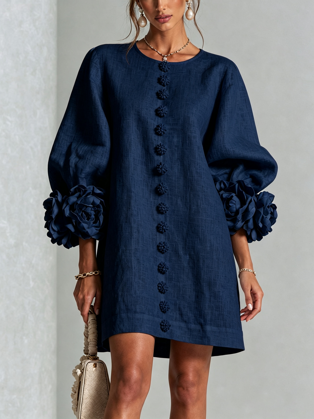 Fiona – Floral Button-Down Mini Dress